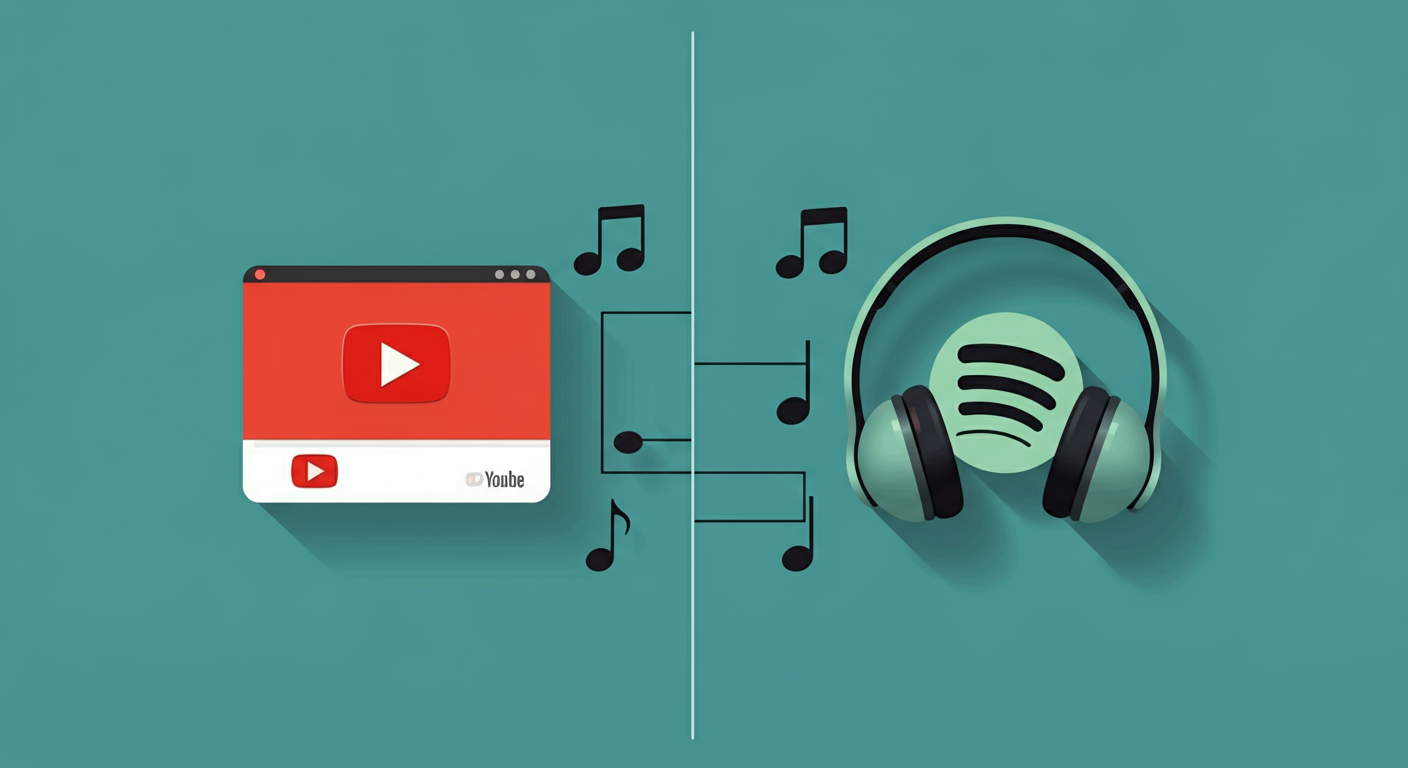 ¿Qué diferencia hay entre YouTube y Spotify en una rocola digital?